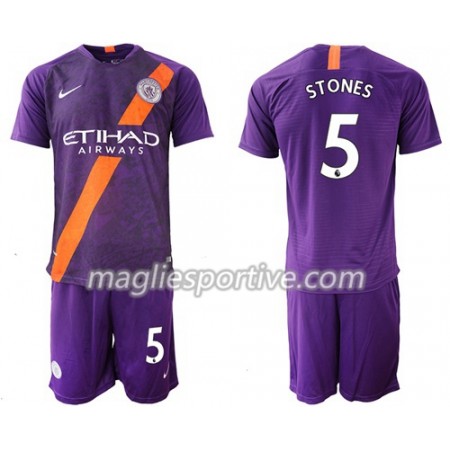 Completo Calcio Manchester City Stones 5 Bambino Divisa Terza 2018/2019